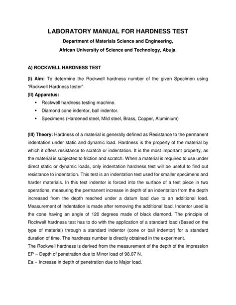 hardness test report csu chico|Strain Hardening Lab Report.pdf .